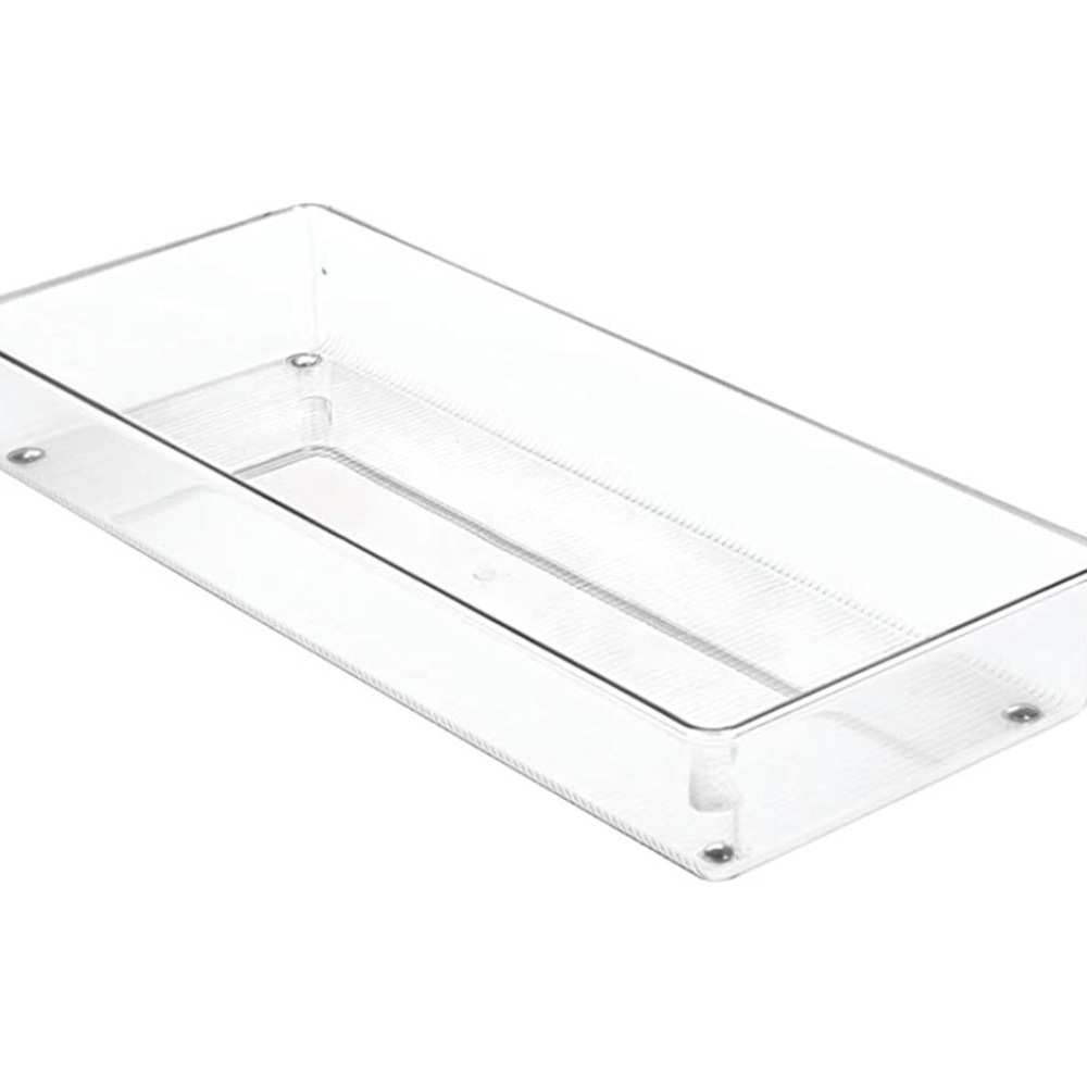 NWT Design Linus Plastic Kitchen Drawer Organizer 6" x 15" × 2" - Clear